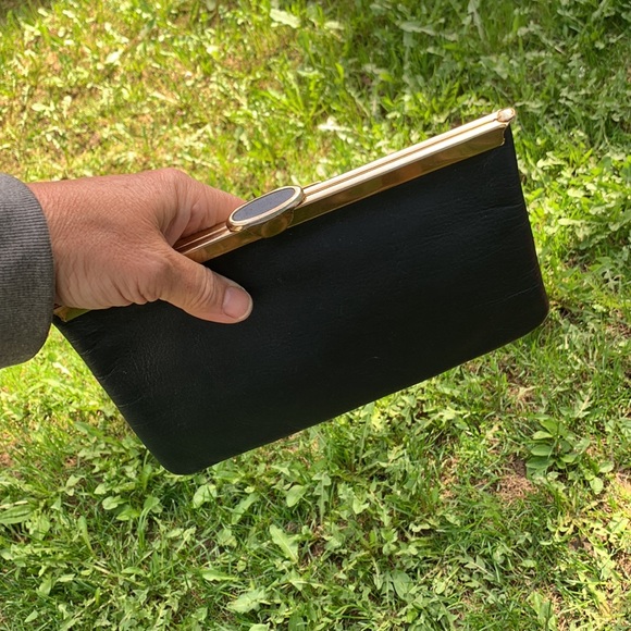 Vintage navy blue leather clutch ETRA - Picture 12 of 16